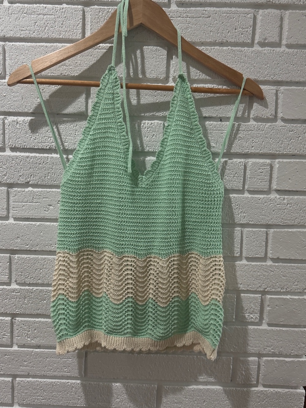 Vero Moda "VMFLORIDA" Crochet Knit Halter Top Size L NWT